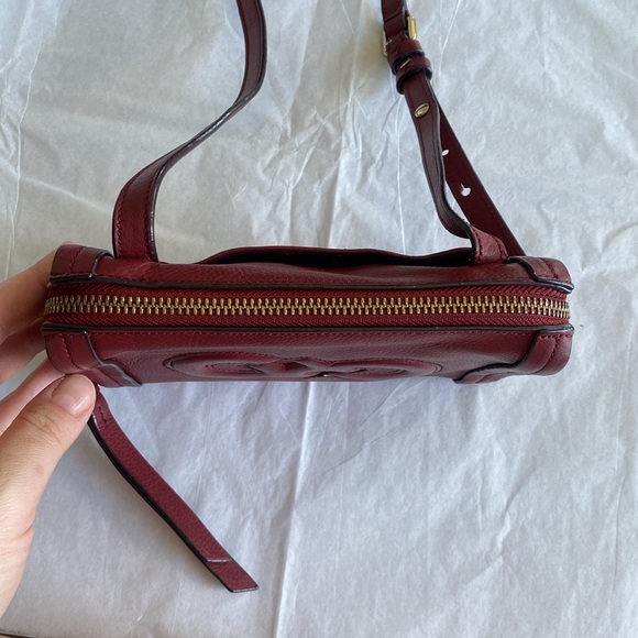 Cole Haan Camlin Logo Mini Crossbody Burgundy Red Leather - Picture 14 of 16